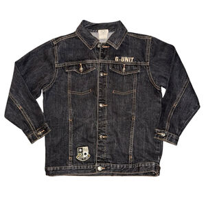 Boys 50 cent G-Unit Denim Jacket Size 7 Black Jean y2k retro